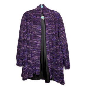David Albow Purple Multi Open C Dardigan, Medium